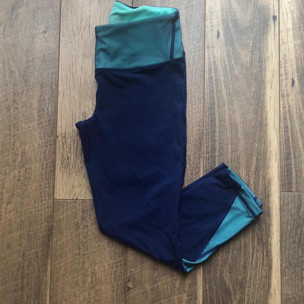 Victoria's Secret Navy and Teal Colorblock Leggings